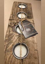 Load image into Gallery viewer, Handcrafted Rustic Reclaimed Wood Tealight Holder with Steel Casings
